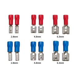 Female insulated connector blue 6.35mm set 100pcs