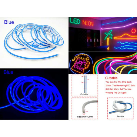 Neon decor auto 5m 12V albastru