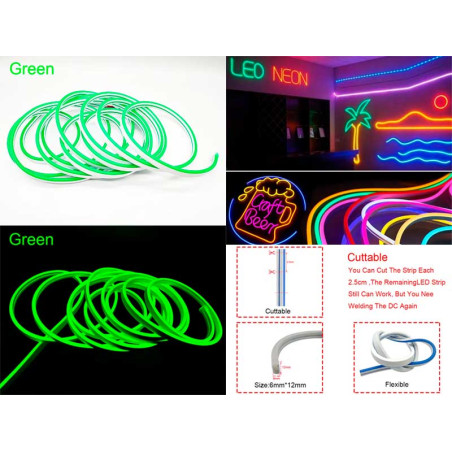 Neon dekoracyjny samochodowy 5m 12V zielony