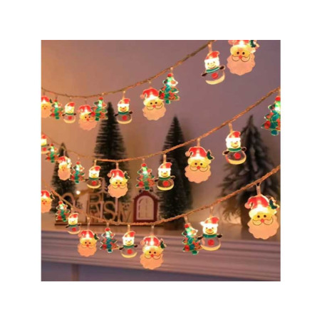 Battery-powered LED string lights 2m with Santa Claus