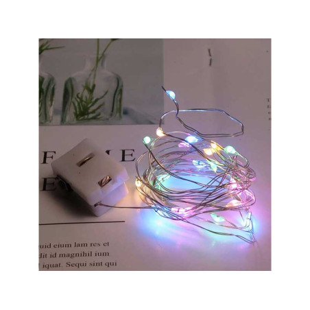Battery-powered LED string lights 2m multicolor