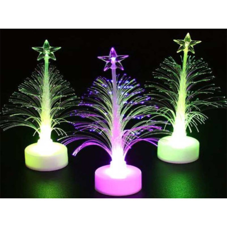 LED tree-shaped lamp with fiber optic