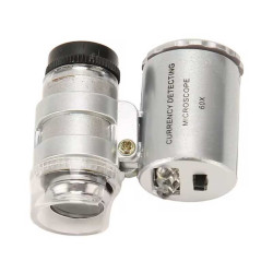 Portable 60X microscope with LED light and UV banknote lamp