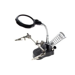 Table magnifier with pliers and letcon holder