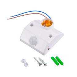 E27 lamp holder with motion sensor and light