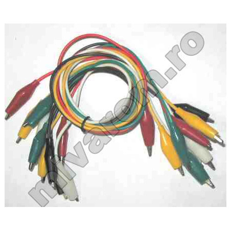 Zestaw 20 krokodylków z przewodem