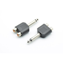 Adaptor jack 6,3mm la 2 RCA mama