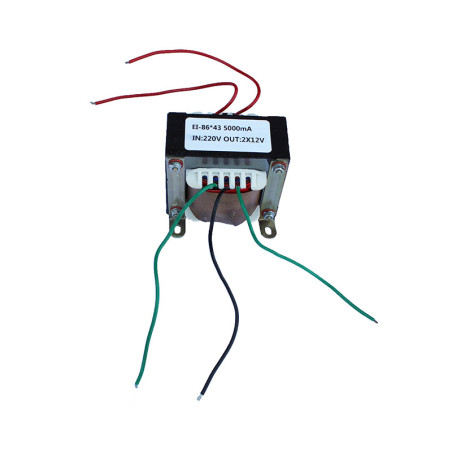 Transformator 220 V 5000 mA 2×12 V