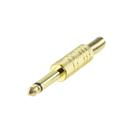 Jack plug 6.3mm mono gold