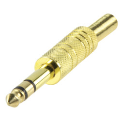 Złącze jack 6.3mm stereo złote