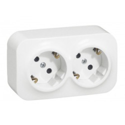 Double schuko surface socket