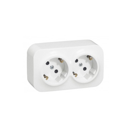 Double schuko surface socket