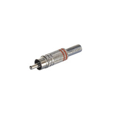 RCA-Stecker Metall silber-rot