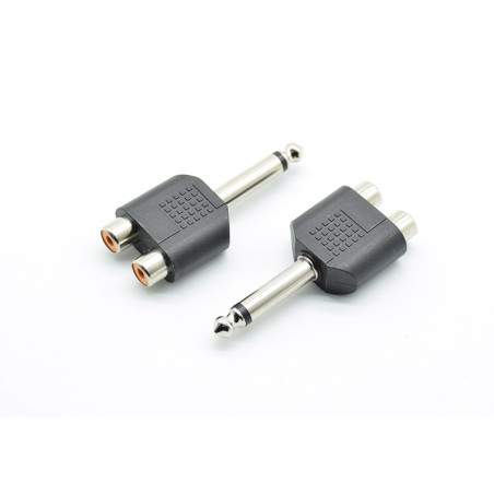 Adapter Klinke 6,3mm auf 2x RCA Buchse