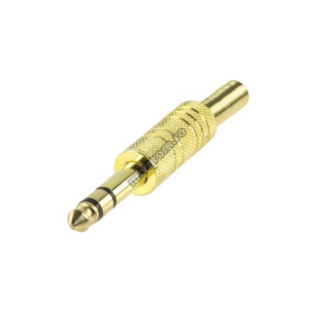 Wtyk jack 6,3mm stereo złoty