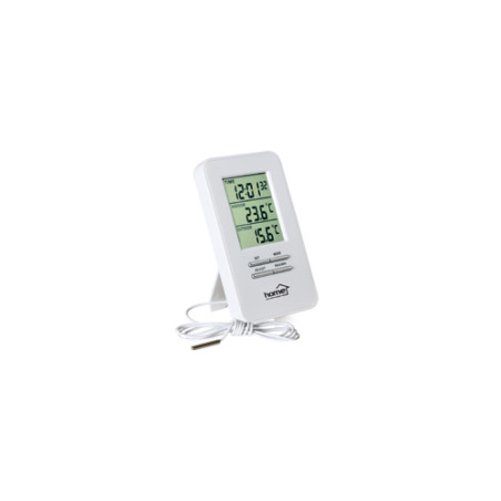 Indoor-outdoor thermometer with clock HC 12