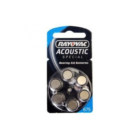 Set of 6 hearing aid batteries Rayovac 675