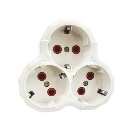 Triple schuko triangular plug