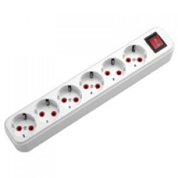 6-way socket group with circuit breaker